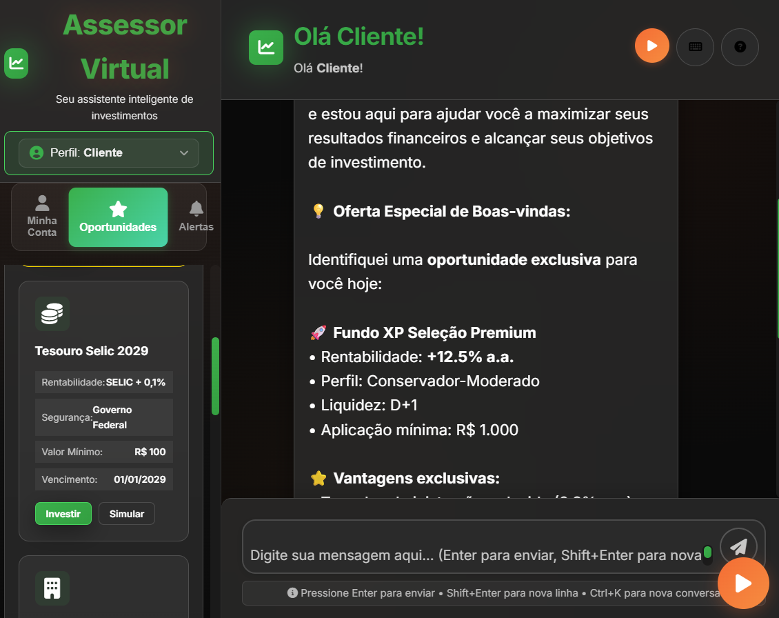 Assessor de Investimentos Gerador de Receita